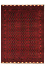 Handwoven Afghan Bilichik Rug, 100% Wool, Natural Dye, Traditional Afghan Motif, Burgundy Authentic Living Room Rug - Burgundy