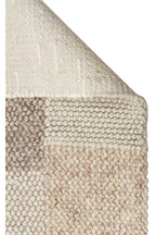 Emma Hand-Woven Beige Ecru Mink Scandinavian Knit Texture Geometric Pattern Wool Low-Pile Modern Living Room Rug - Multicolored