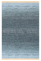 MİRA Antrasit Mavi Çift Taraflı Yıkanabilir Kilim Modern Ombre Renk Geçişli Polyester Şönil Kilim - Lacivert