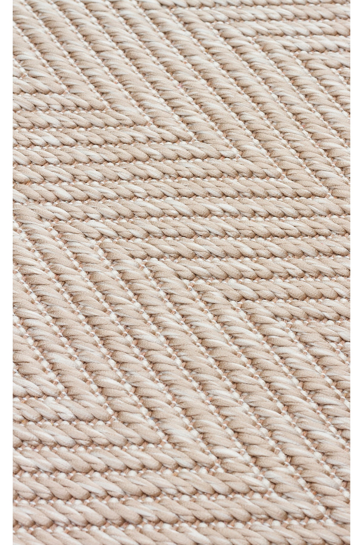 MERLİN Gri Balık Sırtı Dokulu Kaymaz Tabanlı Kilim Modern İskandinav Hav Vermez Salon Antre Halısı - Krem