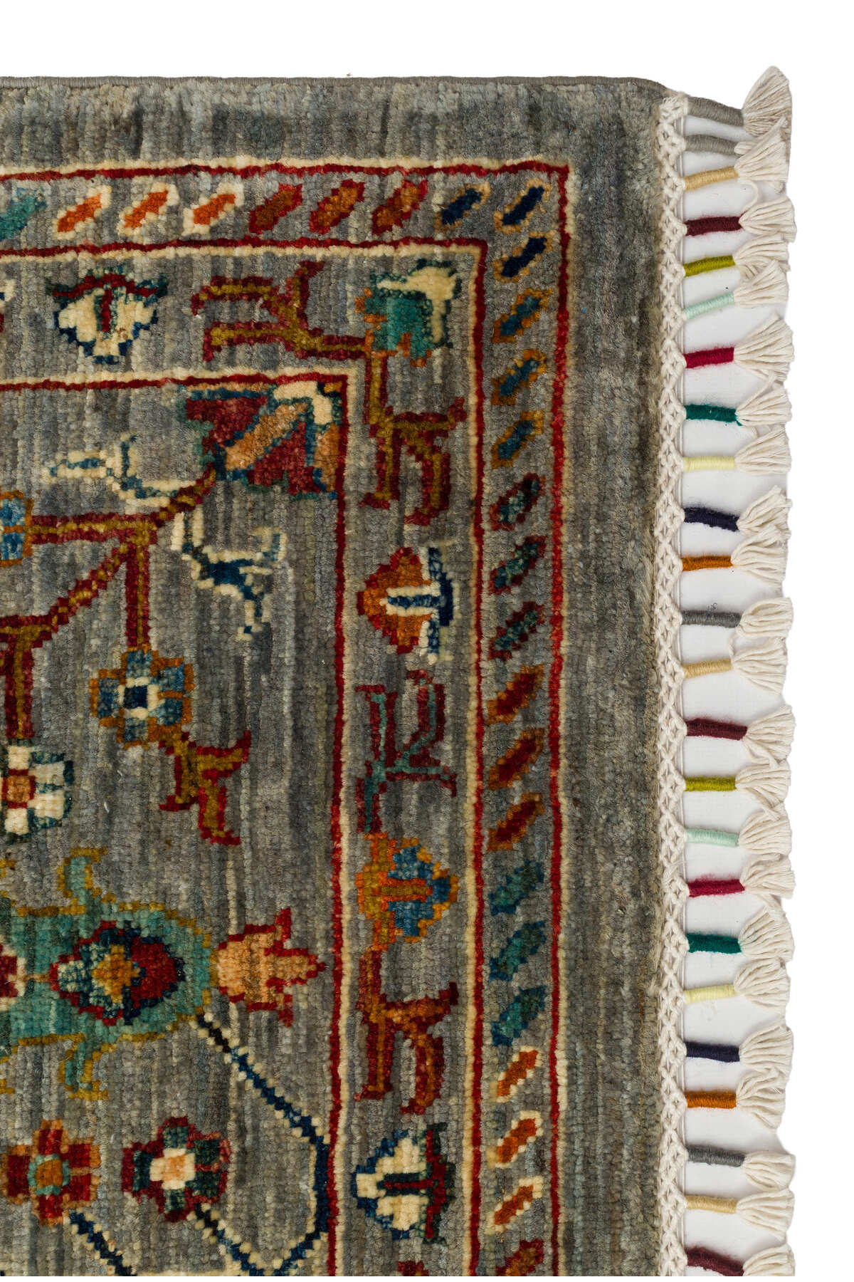 Sultani El Dokuma Yeşil Yün Klasik Oryantal Çiçek Motifli Vintage Geleneksel Salon Halısı