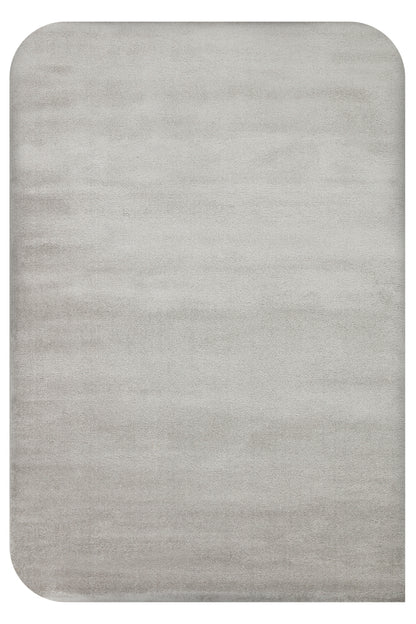 Vera Morfea Kenarları Oval Düz Gri Halı Hav Toz Vermez Yumuşak Tuşeli Modern Şık Salon Halısı - gri 05