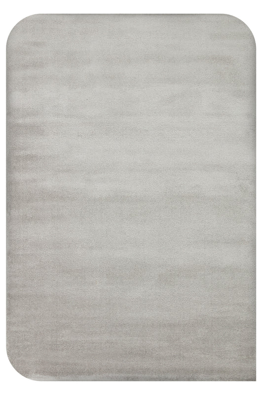 Vera Morfea Kenarları Oval Düz Gri Halı Hav Toz Vermez Yumuşak Tuşeli Modern Şık Salon Halısı - gri 05