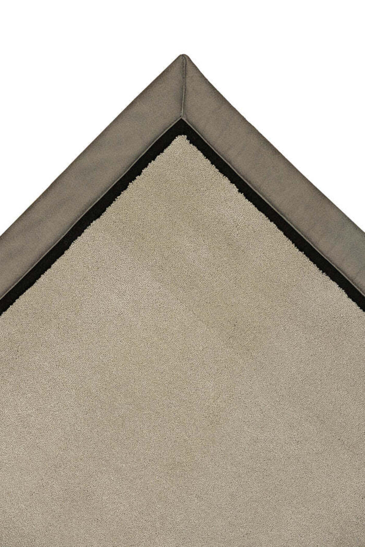 GRANDE Krem Lüks Bordürlü Halı Kadife Yumuşak Dokulu Modern Premium Şık Salon Oturma Odası Halısı - Krem