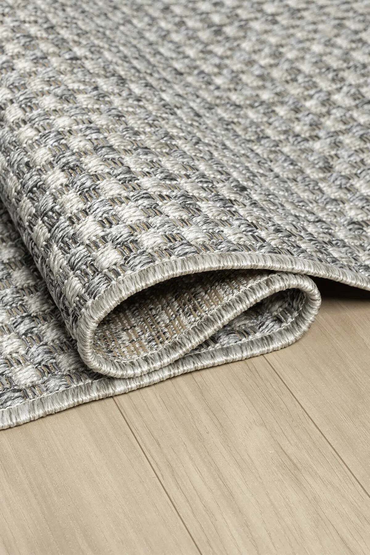 KORDANO Gri Doğal Sisal Dokulu Modern Kilim Kolay Temizlenebilir İskandinav Salon Halısı - Gri
