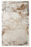 Elvora Beige Cream Brown Minimal Abstract Pattern Tightly Woven Viscose Fringed Modern Living Room Rug