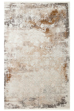 Elvora Beige Cream Brown Minimal Abstract Pattern Tightly Woven Viscose Fringed Modern Living Room Rug