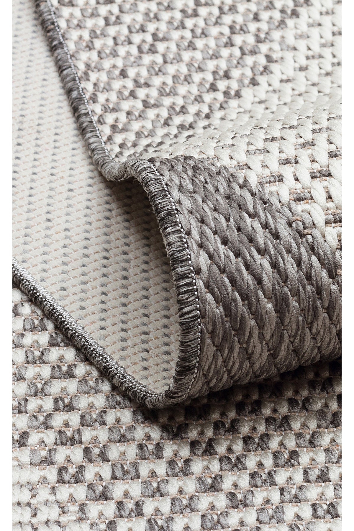 MERLİN Gri Geometrik Desenli Kaymaz Tabanlı Kilim Modern İskandinav Hav Vermez Salon Antre Halısı - Mavi