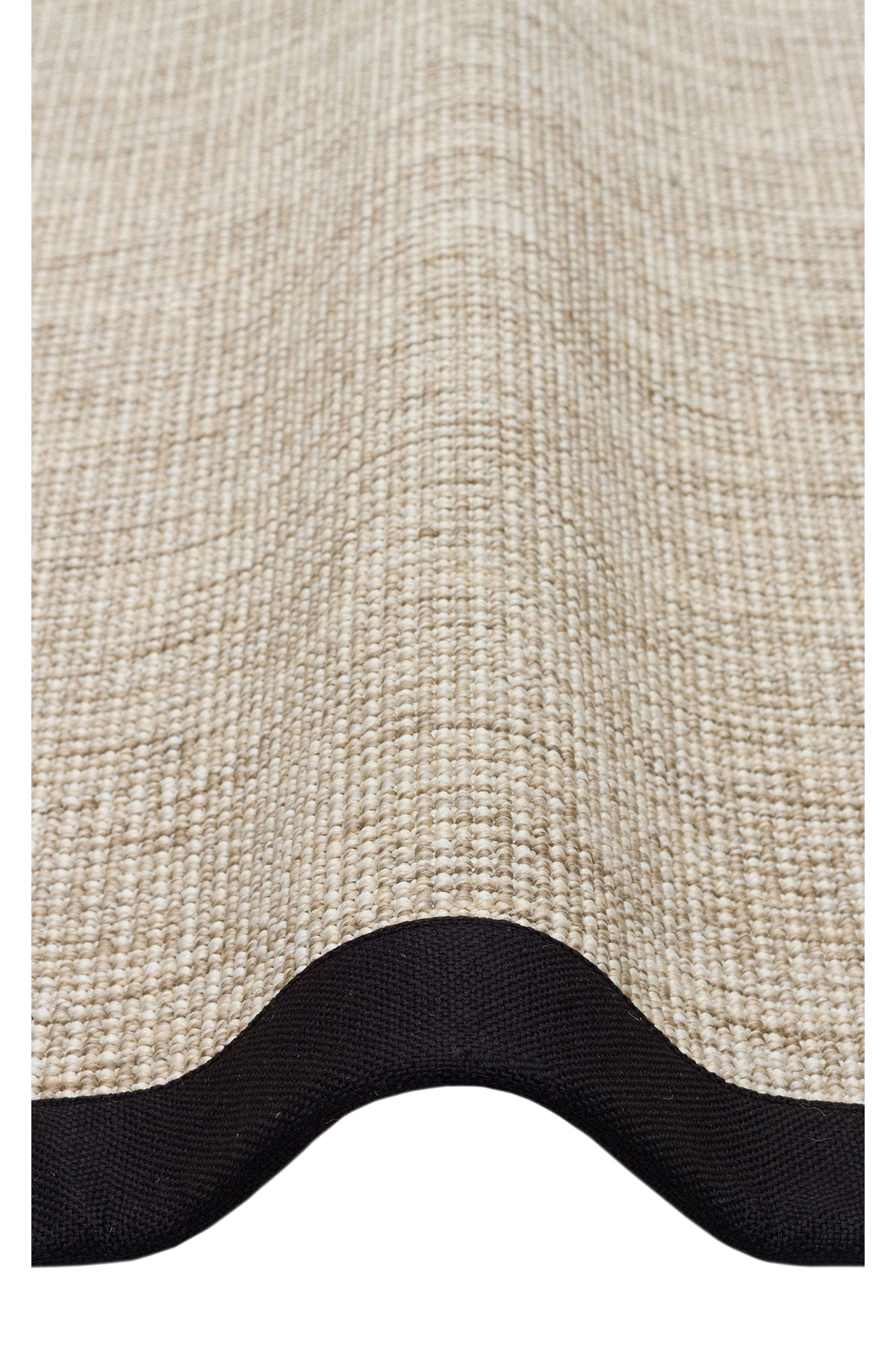 COSTA SISAL Açık Bej, Siyah Bordürlü Hav Vermez Modern Kolay Temizlenebilir Kilim Salon Halısı - Siyah