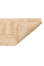 NATURA Örgü Patchwork Görünümlü Jüt Halı Doğal Hasır Dokulu Bohem Çift Taraflı Kilim Salon Halısı - Ekru