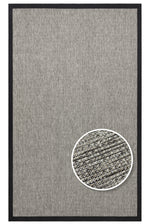 COSTA SISAL Gray Non-Shedding Black Bordered Woven Textured Easy-to-Clean Kilim Living Room Rug