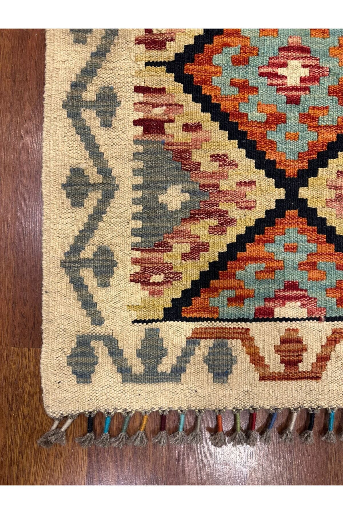 Miras Serisi Renkli Kök Boya El Emeği Doğal İplik Anadolu Etnik Desen Geleneksel Kilim Koleksiyonu - Çok Renkli