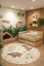 Picco Figure Round Washable Non-Shedding Dust-Free Soft Textured Kids Room Rug