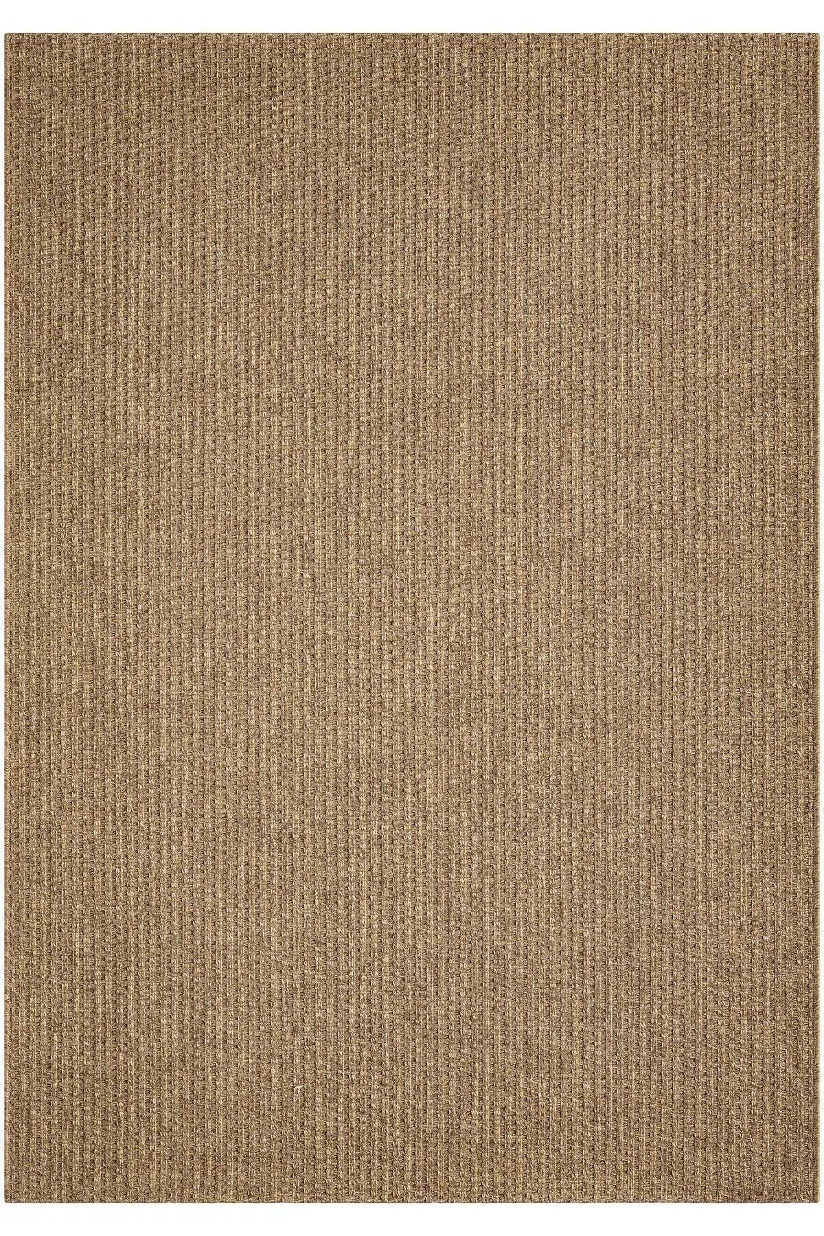 KORDANO Doğal Sisal Koyu Bej Dokulu Modern Kilim Kolay Temizlenebilir İskandinav Salon Halısı - Çok Renkli