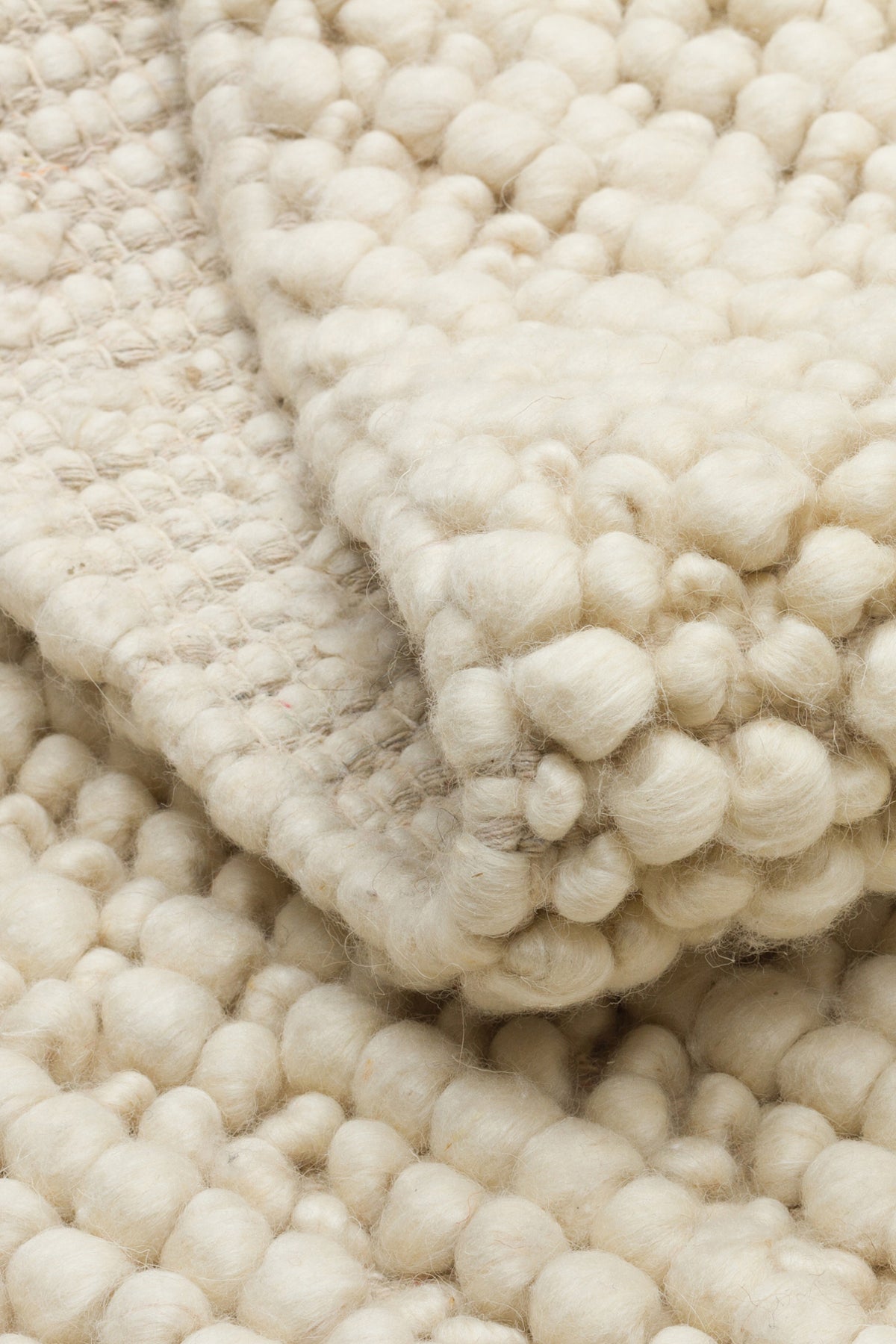 Emma Hand-Woven Cream Plain Scandinavian Braided Textured Wool Flat-Woven Modern Bedroom Living Room Rug - Green