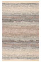 MİRA Çift Taraflı Bej Mavi Yıkanabilir Kilim Modern Ombre Renk Geçişli Polyester Şönil Kilim - Bej