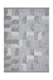 ASTRA Grey Modern Geometric Rug Soft Patchwork Patterned Textured Soft Corridor, Living Room Rug