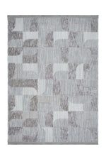 ASTRA Grey Modern Geometric Rug Soft Patchwork Patterned Textured Soft Corridor, Living Room Rug