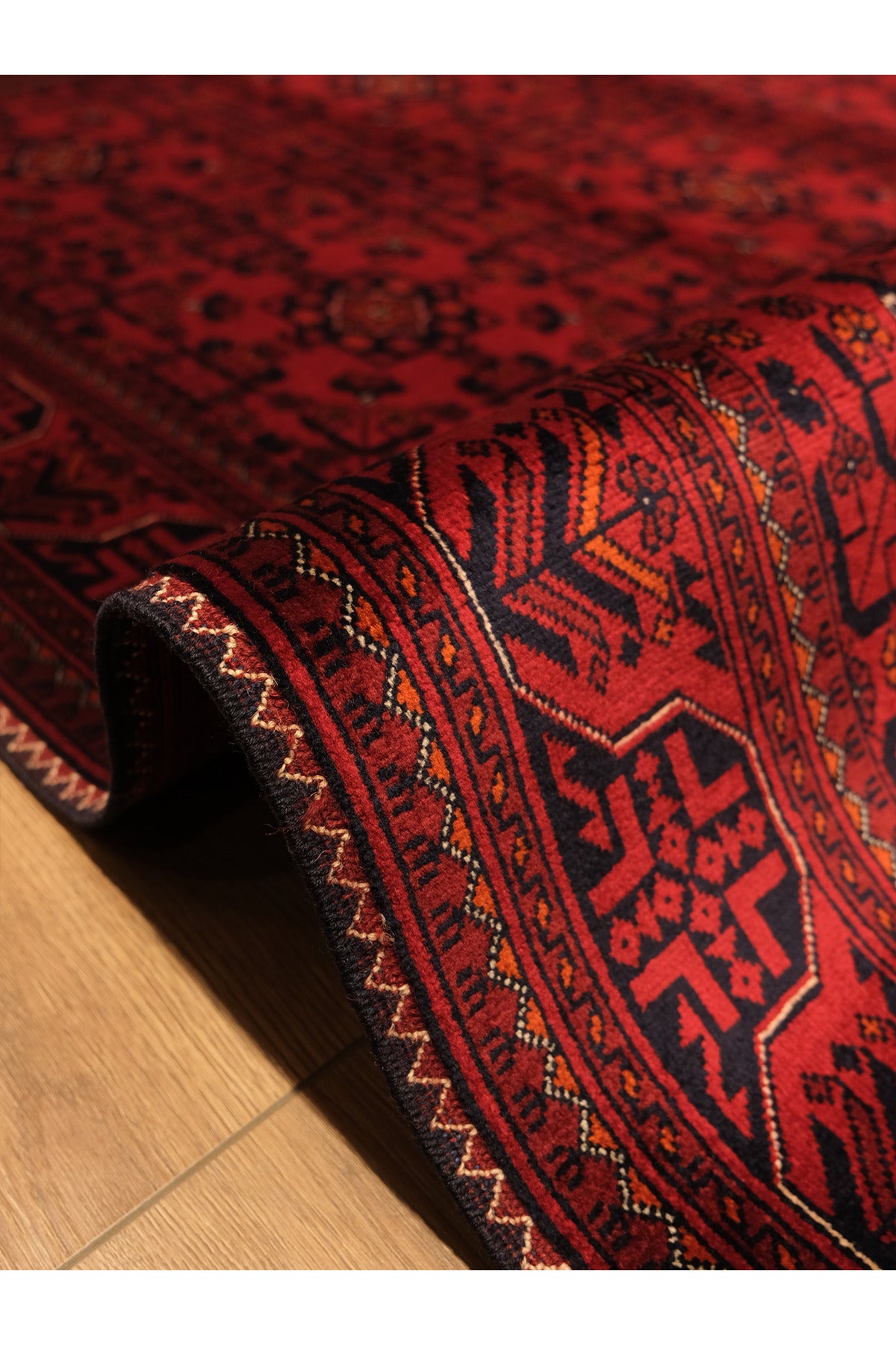 Handwoven Burgundy Star Pattern Afghan Bilicik Rug, 100% Wool, Natural Dye, Authentic Living Room Rug - Beige