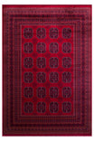 HARAMİ Red Afghan Patterned Viscose Classic Non-Slip Thin Ethnic Woven Modern Living Room Rug
