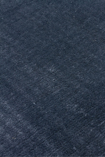 Alure Mavi El Dokuma Saf Bambu Halı Lüks Yumuşak Minimalist Modern Salon ve Oturma Odası Halısı - Mavi