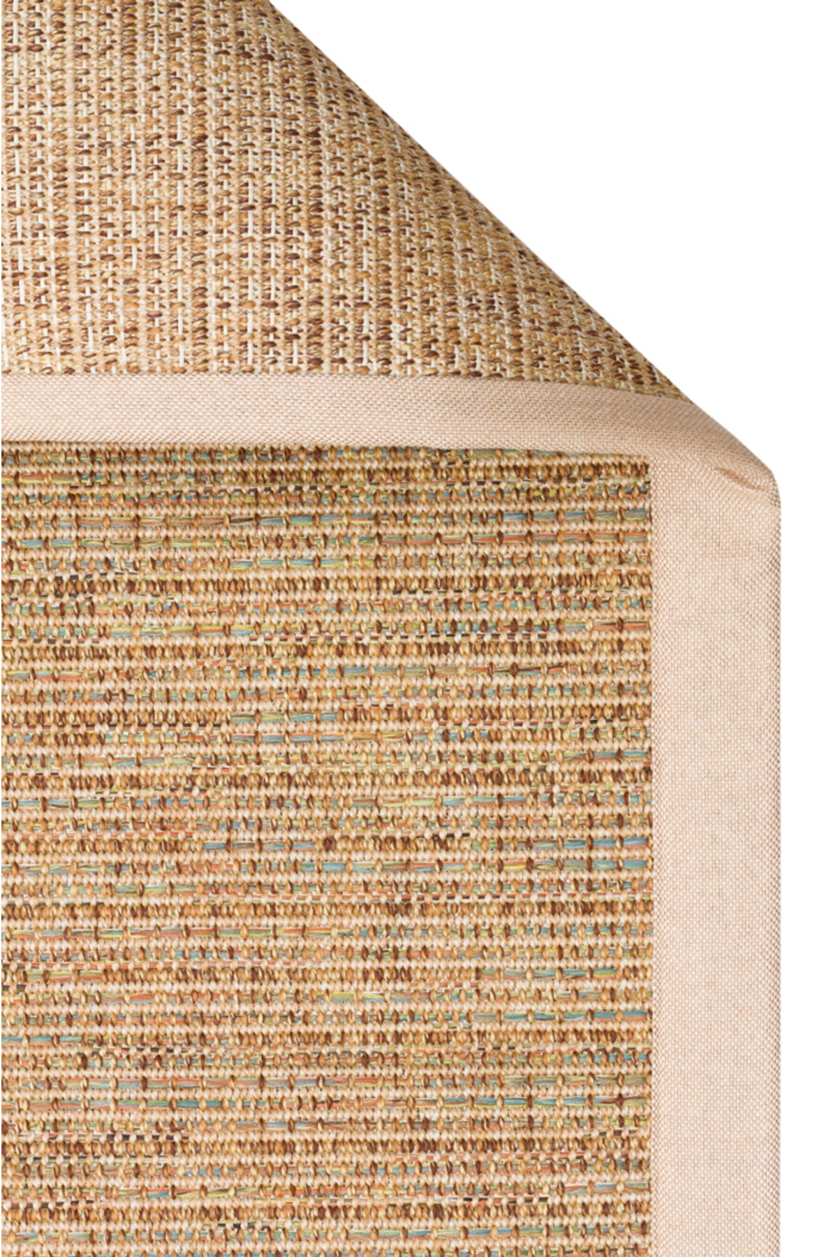 COSTA SISAL Renkli Bej Bordürlü Kolay Temizlenebilir Kilim Hav Vermez Hasır Dokulu Salon Halısı - Çok Renkli2