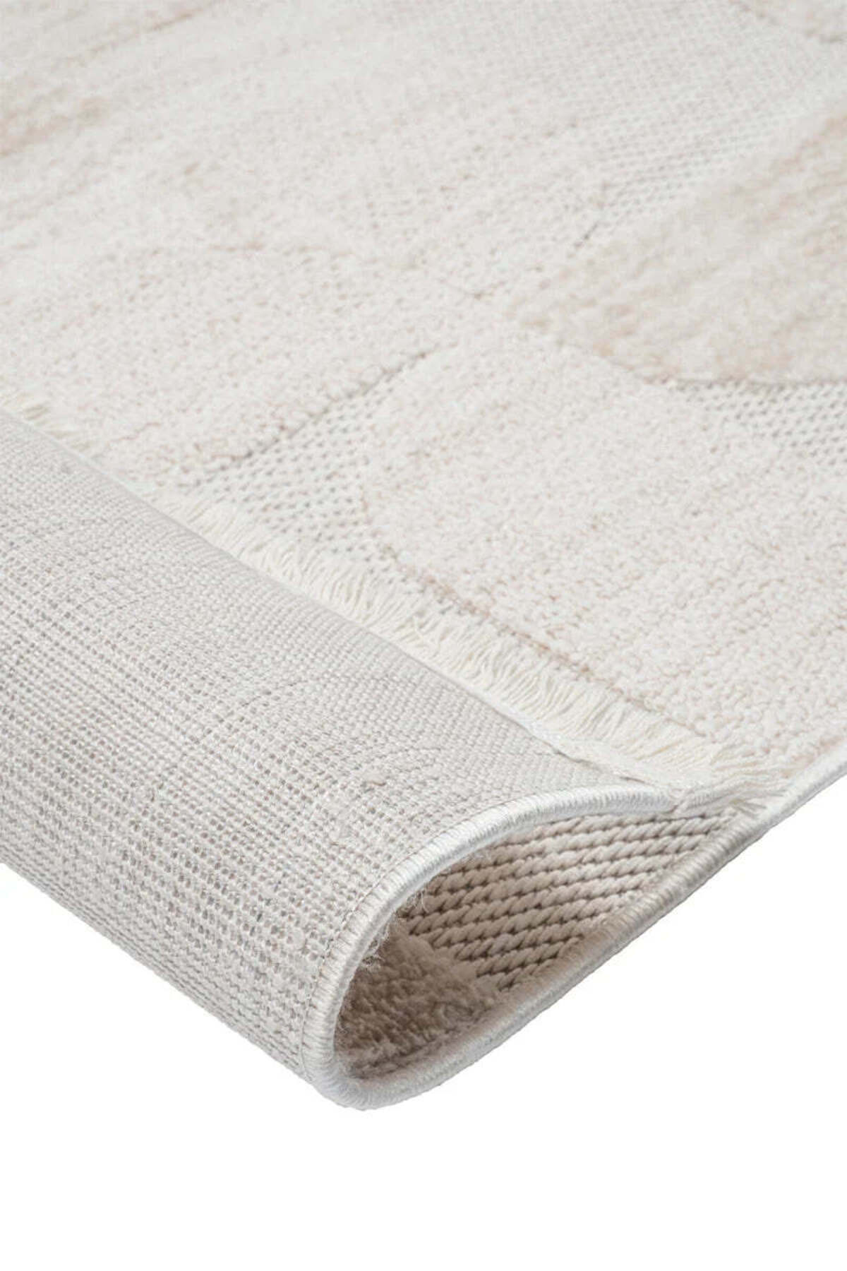 ASTRA Krem Modern Geometrik Halı Soft Patchwork Desenli Dokulu Yumuşak Koridor, Salon Halısı - Krem