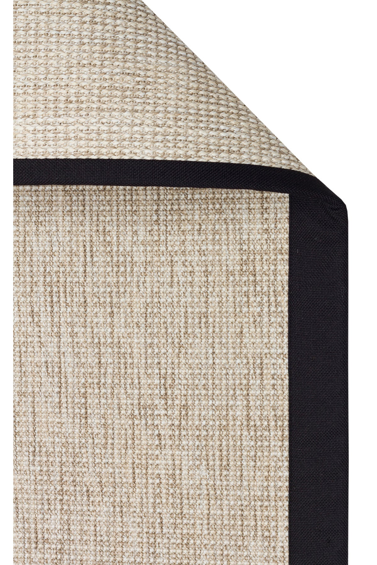 COSTA SISAL Açık Bej, Siyah Bordürlü Hav Vermez Modern Kolay Temizlenebilir Kilim Salon Halısı - Siyah