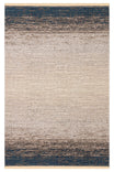 MIRA Beige Blue Double-Sided Washable Rug Modern Ombre Color Transition Polyester Chenille Rug - Blue
