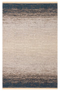 MİRA Bej Mavi Çift Taraflı Yıkanabilir Kilim Modern Ombre Renk Geçişli Polyester Şönil Kilim - Mavi