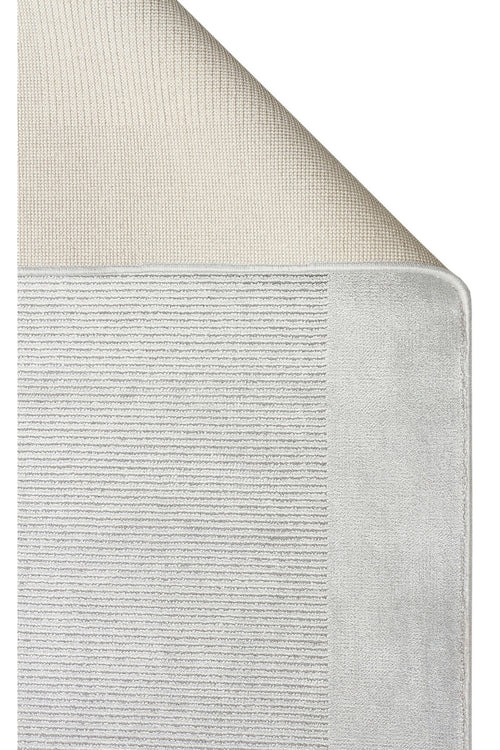 Alva Gri Tek Renk Düz Modern Sade Minimal Çerçeveli Saçaklı Koridor, Oturma Odası, Salon Halısı - Gümüş