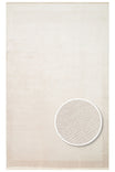 Alva Beige Solid Color Plain Modern Minimal Framed Fringed Hallway, Living Room, Lounge Rug