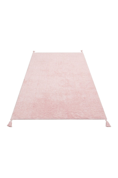 Bonny Düz Pembe Minimal Yıkanabilir Kaydırmaz Taban Yumuşak Yüzeyli Çocuk Odası Halısı - Bordo