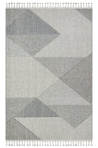 KELY Gri Dokulu Geometrik Desenli Modern Halı Hav Vermez Dokuma Salon Mutfak Koridor Halısı - Mavi