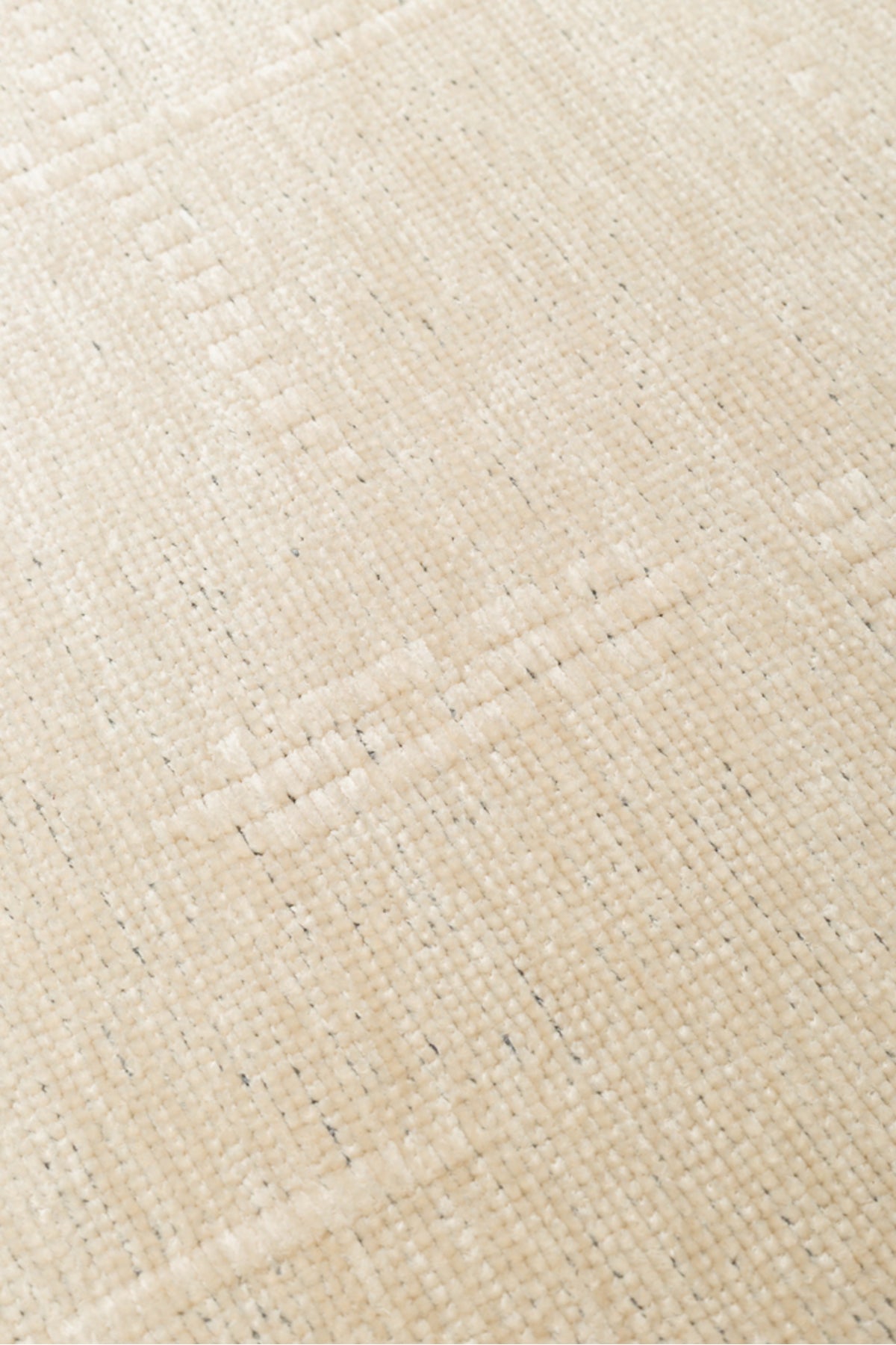 LESSI Bej Dokulu Kaymaz Yuvarlak Tabanlı Kilim Pamuk Şönil Modern Salon Mutfak Koridor Halısı - Ekru