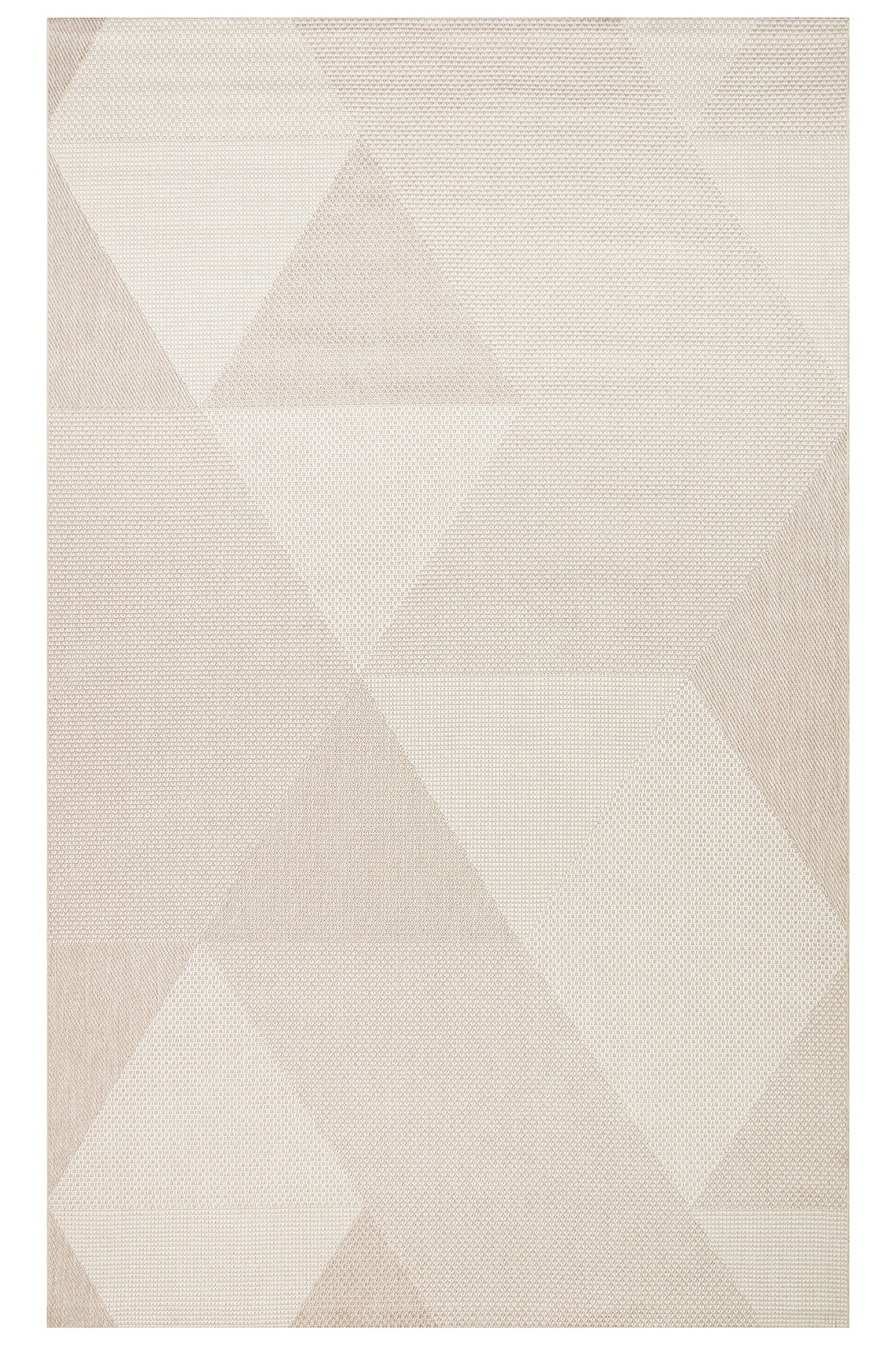 MERLİN Bej Geometrik Desenli Kaymaz Tabanlı Kilim Modern İskandinav Hav Vermez Salon Antre Halısı - Ekru