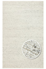 Emma Hand-Woven Light Gray Plain Scandinavian Knitted Textured Wool Modern Bedroom Living Room Rug - Lint-Free