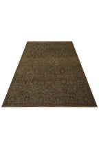 LESSI Yeşil Etnik Desenli Kaymaz Yıkanabilir Tabanlı Kilim Şönil Pamuk Vintage Salon Halısı - Yeşil