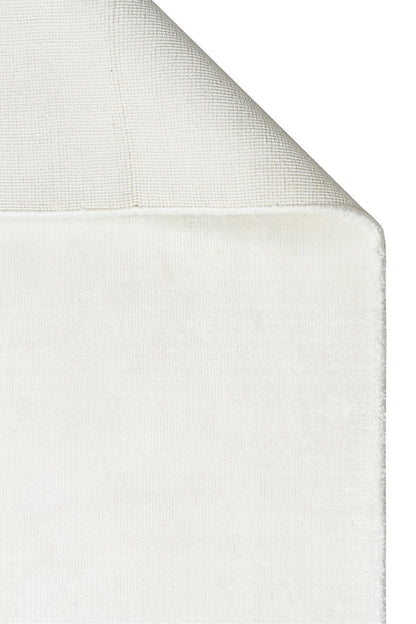 Alure Beyaz El Dokuma Saf Bambu Halı Lüks Yumuşak Minimalist Modern Salon ve Oturma Odası Halısı - Beyaz