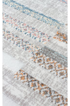 PEARLY Çok Renkli Çizgili Modern Yumuşak Doku Toz Vermez Halı Yıkanabilir Salon Halısı - Çok Renkli
