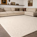 Emma Hand-Woven Cream Plain Scandinavian Braided Textured Wool Flat-Woven Modern Bedroom Living Room Rug - Green