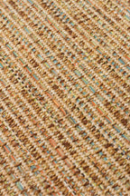 COSTA SISAL Renkli Kahverengi Bordürlü Kolay Temizlenebilir Kilim Hav Vermez Dokulu Salon Halısı - Kahverengi2