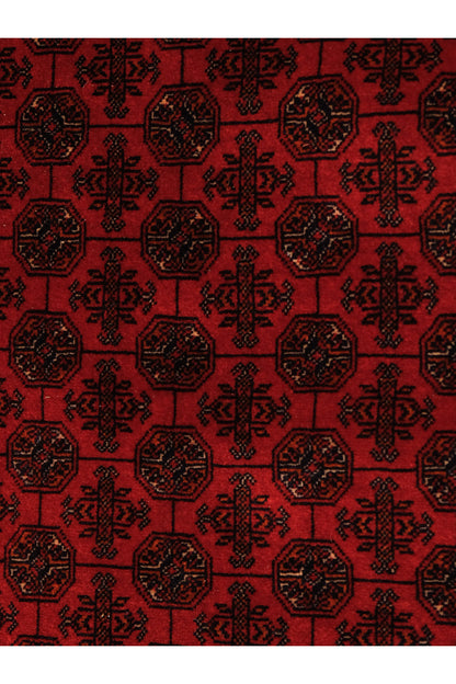 El Dokuma Afgan Biliçik Halısı %100 Yün Kök Boya Geleneksel Afgan Motif Bordo Otantik Salon Halısı - Bordo