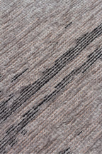 LESSI Gri Soyut Desenli Kaymaz Yıkanabilir Tabanlı Kilim Şönil Pamuk Vintage Salon Halısı - Haki