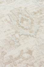 LUMEN Krem Rengi Modern Minimal Etnik Desenli Yumuşak Dokulu Hav Vermez Dayanıklı Salon Halısı - Ekru