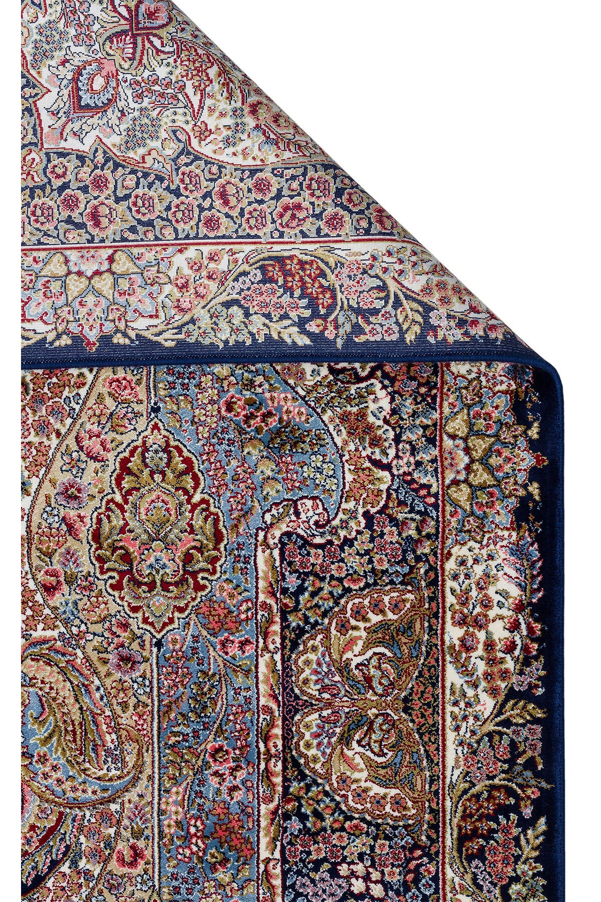 Silk Harem Series Bamboo Yarn Navy Blue Living Room Rug, Classic Pattern, Tightly Woven, Naturally Soft Texture