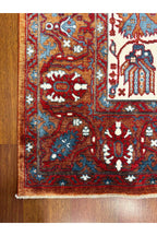 Uşak Desenli Bordo El Dokuma Halı Geleneksel Vintage Salon Yatak Odası Anadolu Halısı - Beyaz