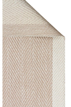 MERLIN Gray Fishbone Textured Non-Slip Kilim Modern Scandinavian Non-Shedding Living Room Hallway Rug - Cream