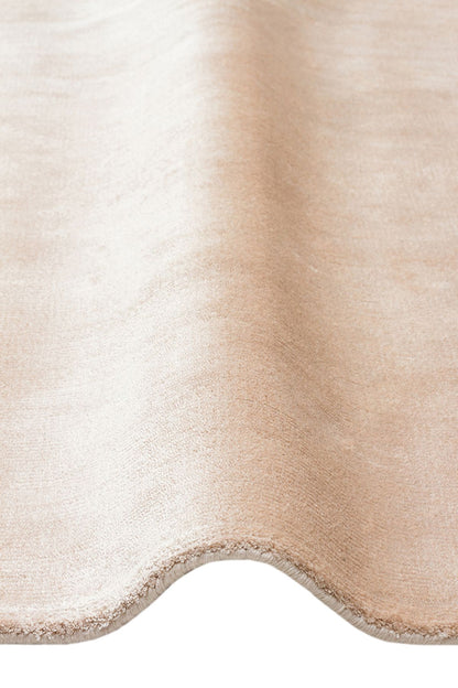 Alure Bej El Dokuma Saf Bambu Halı Lüks Yumuşak Minimalist Modern Salon ve Oturma Odası Halısı - Bej