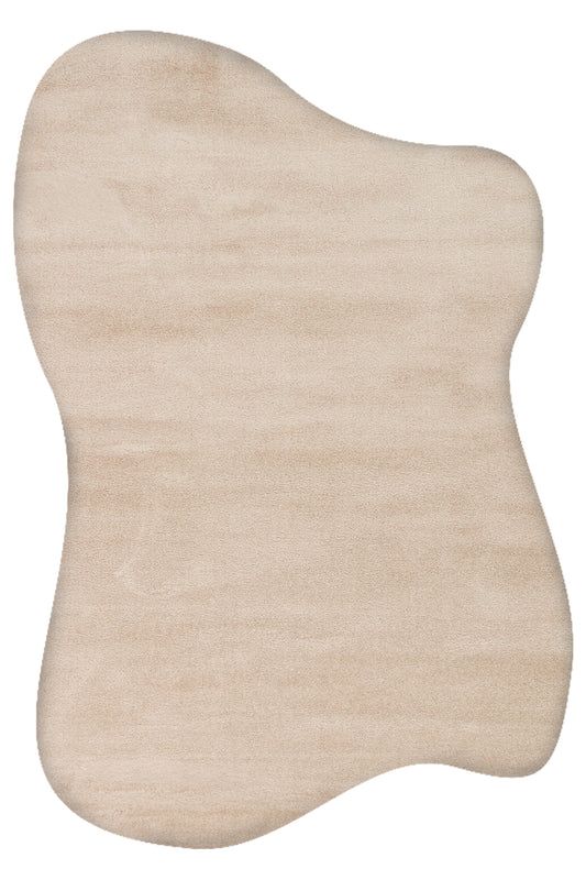 Vera Morfea Asimetrik Bej Halı Hav Toz Vermez Yumuşak Tuşe Modern Yatak Odası Koridor Salon Halısı - Bej 01